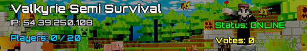 Valkyrie Semi Survival: Minecraft Server v1.16 USA